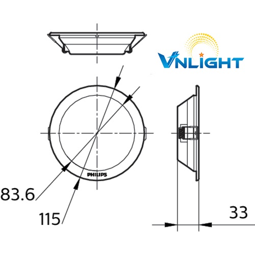 Đèn led âm trần DN027B tròn 4W Philips